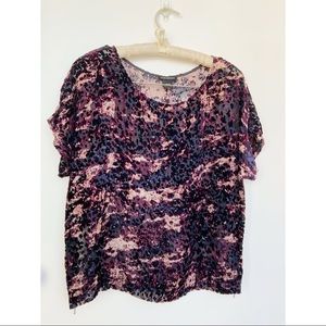 Velvet Animal Print Blouse